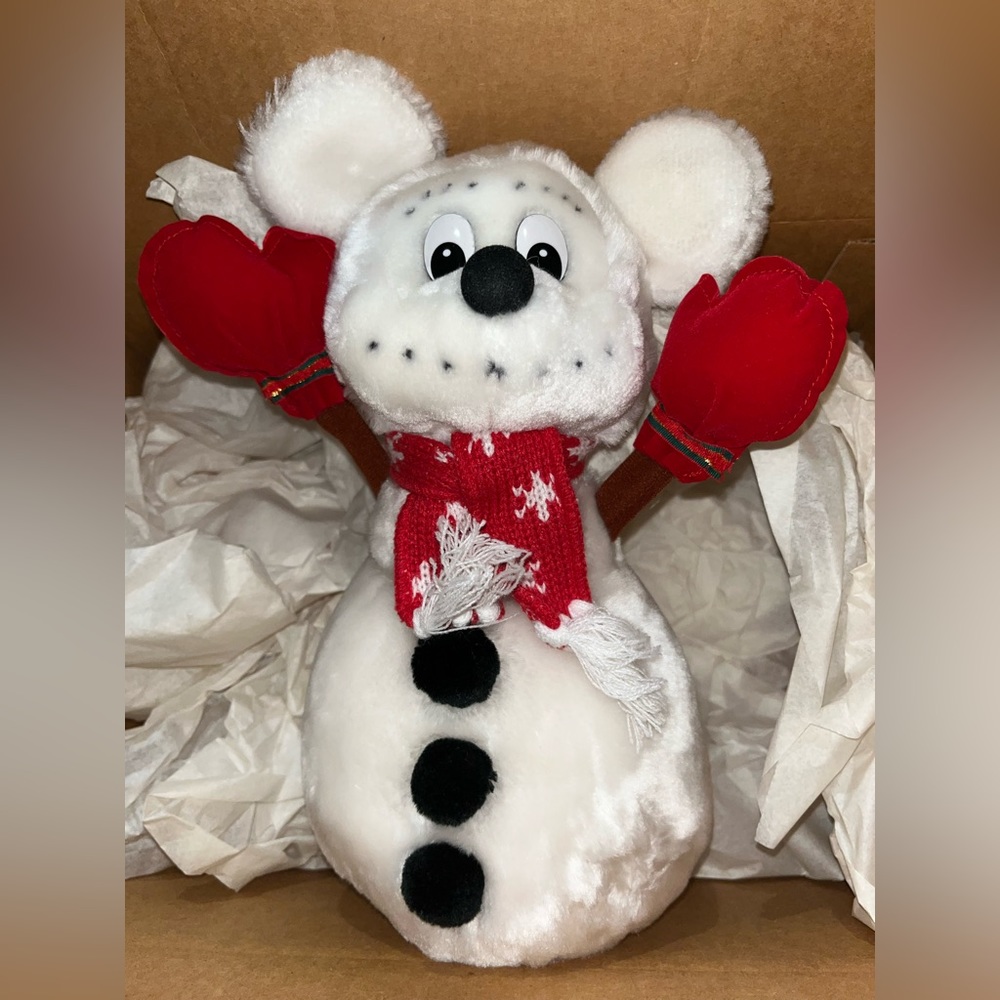 vintage mickey and minnie disney christmas plushes excellent stored condition
